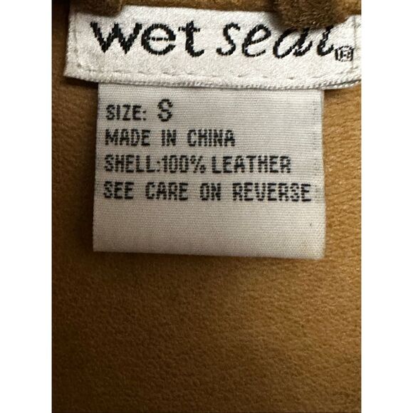 Vintage Y2K Wet Seal Leather Trench Coat Women’ Brown Suede Fringe Boho Western - Picture 5 of 5